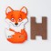 Tax stand "Fox", lamination, 14.6x9.2 cm