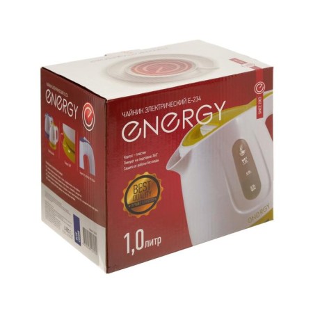 Electric kettle Energy E-234, plastic, 1 l, 1100 watts, white-blue-6