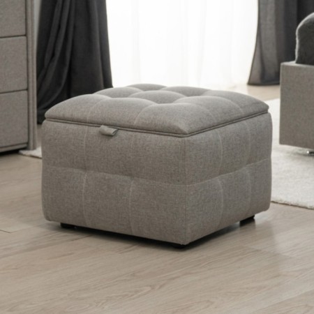 Alero square Puf with PM, 450 × 450 × 390 mm, premium martial, smoky quartz color