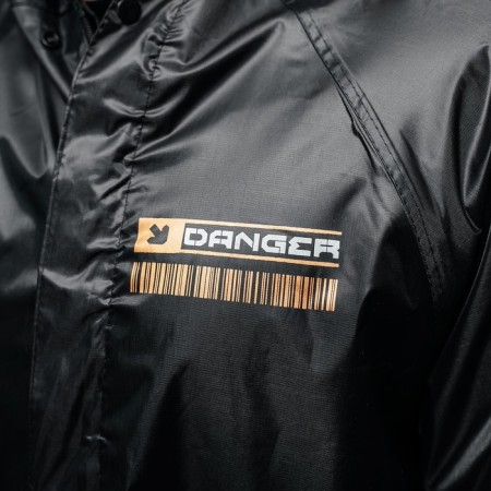 Дождевик взрослый мужской плащ DANGER, на молнии, размер 50-54, цвет чёрный-3
