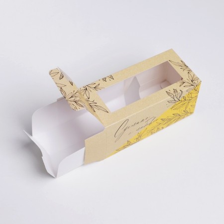 Box for Makarun, confectionery packaging, “Made with love”, 12 x5.5 x 5.5 cm-2