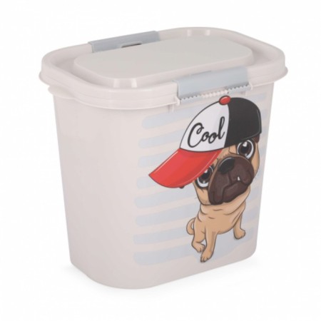 Dogs container for feed, oval, 10 l, mix of flowers-1