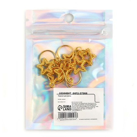 New Year's hair piercing "The brightest" for the New Year, 6 pcs-5