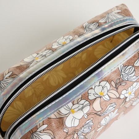 Lightning cosmetic bag, brown color-2