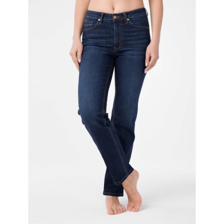Women's jeans with a high landing CONTE Elegant Straight, size M, color Washed Indigo