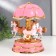 Souvenir Musical Mechanical Light "Carousel - Horses" Pink 12.3x12.3x18 cm