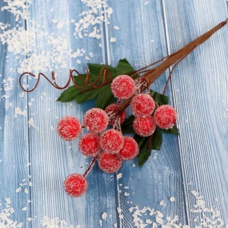 Decor "Winter Dreams" red berries, 13 cm
