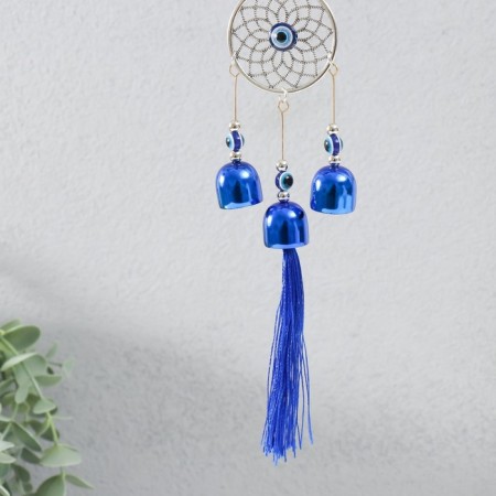 Wind music metal, plastic "Circles of flowers from the evil eye" 5 bells h = 30 cm-3