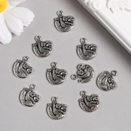 Decor for creativity Metal "Lazvets with the baby" silver 1.5x1.7 cm-1
