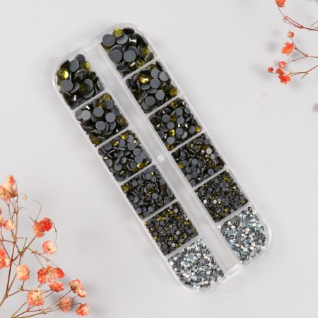 Decor for creativity Glass "Rhubates truncated cone. Olive" d = 2-6.5 mm nr 2600 pcs