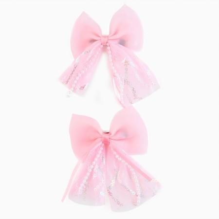 Hair clip, glisten clamp, bow 7.5 cm, 2 pcs, cats aristocrats-3