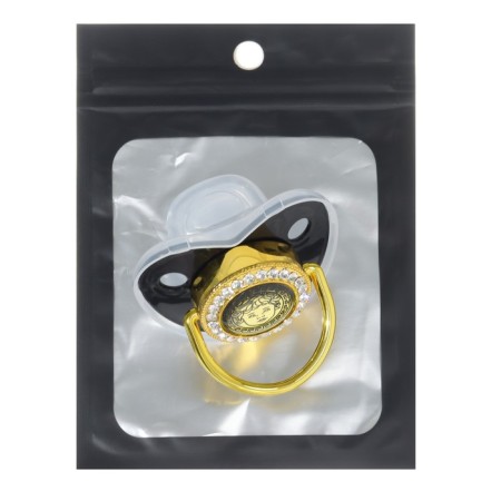 Nipple - Orthodontic dummy “Our Angel”, with a cap, +12 months, gold, rhinestones-4