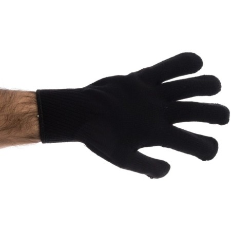 Knitted gloves, acrylic, with PVC tread, overlock, black, Sibrtekh-1