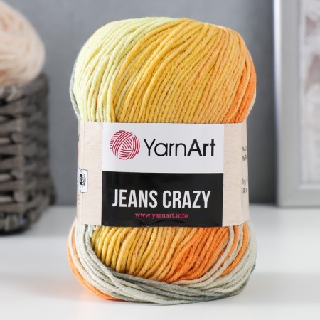 Yarn "Jeans Crazy" 55% cotton, 45% acrylic 160m/50g (8210 yellow-orange.
