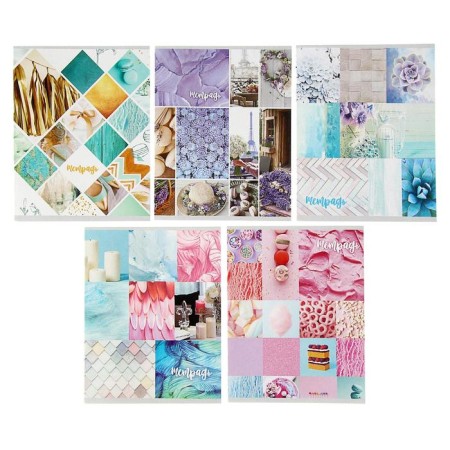 Notebook of 36 sheets in Calligrata collage, covered cardboard, OFSET block, mix