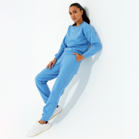 Women's costume (sweatshirt, trousers) minku: Casual Collection Blue color, size 42-6