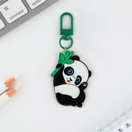 Acrylic keychain "Panda" with carbine, 5 x 3.8 cm-1