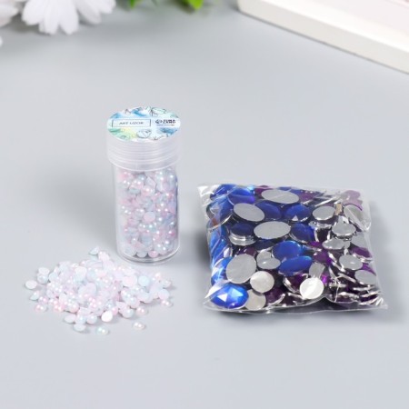 Decor "Pink-blue gradient" d = 4 mm 10 g 200 pcs 5x2.5 cm, mix-2