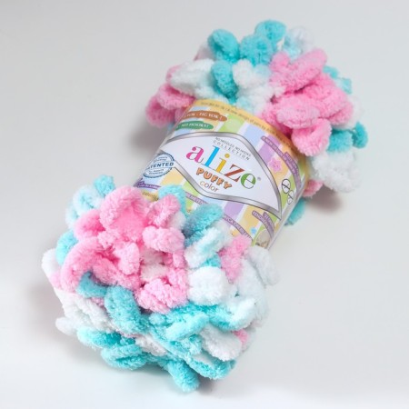 Yarn "Puffy Color" 100 % micropoliester 9m/100g (6377)-1