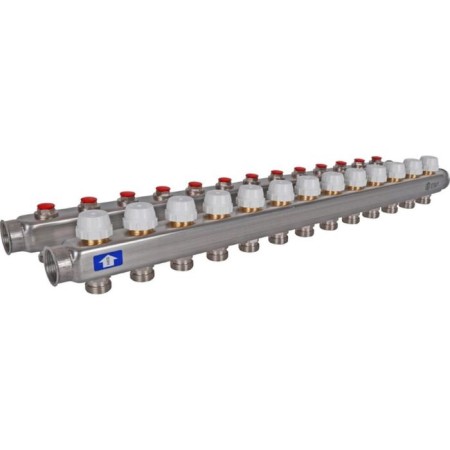 Collector Group Stout, 1 "X3/4", 13 outputs, without flow meters, stainless steel-1