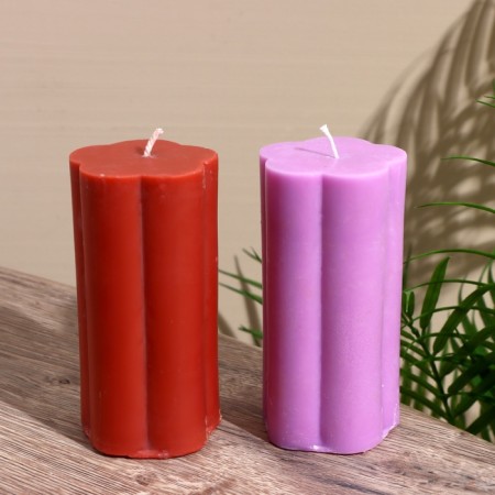 Candle "Flower" 6x6x12 cm, soy wax mix-4