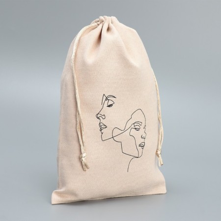Bag gift suede "Faces", 16 x 24 cm +/- 1.5 cm-2