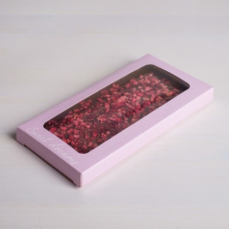 Chocolate box, confectionery packaging, Sweet Dreams, with a window, 17.3 x 8.8 x 1.5 cm