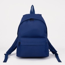 School backpack of textiles on lightning, 1 pocket, “ZFTS”, blue color