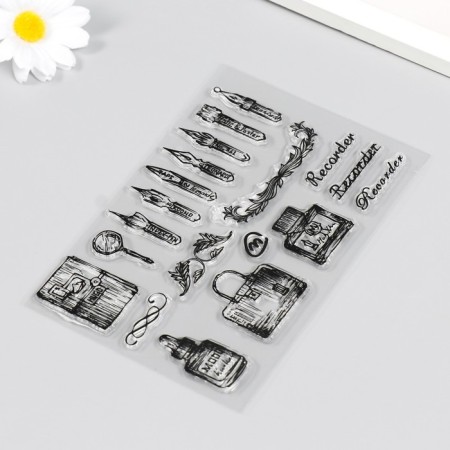 Stamp for creativity Silicon "Calligraphy" 16x11 cm-1