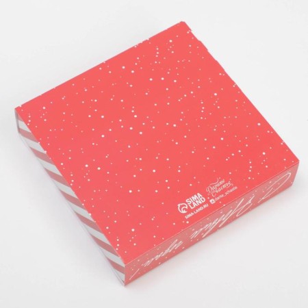 Box for 9 sweets with cells “Sweet Gift” 14.5 x 14.5 x 3.5 cm, New Year-4