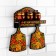 Semi -Strawberry set, 6 items: 2 boards, 3 banks, stand, Khokhloma