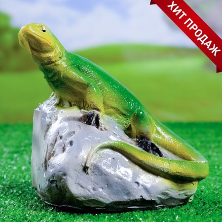 Garden figure "Lizard on Stone", 16x16 cm,