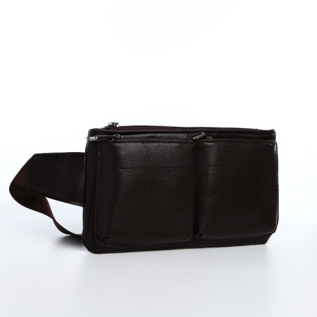 Board belt on a zipper, 2 outer pockets, brown color-3