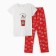 Homemade female "kitten in a glass" (T -shirt/pants), white/red color, size 46