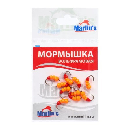 Mormyshka Wolfram Marlin’s Murash No. 3, 4 mm, 1 g, orange color, 10 pcs.-1