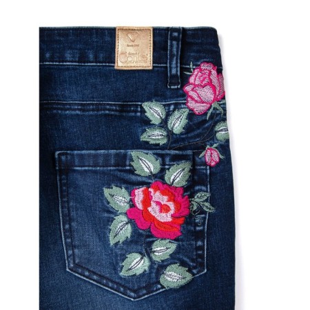 Women's jeans with embroidery CONTE Elegant, size XS, dark blue color-7