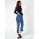 Women's cool jeans with a high -waist of blue, size 44