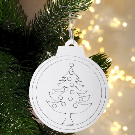 Christmas tree decoration for painting "spruce" 4 pcs., Brush
