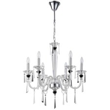 Crystal Crystal chandelier LUSSI 6XE14 40W, size 64x64x81-117 cm, color chromium
