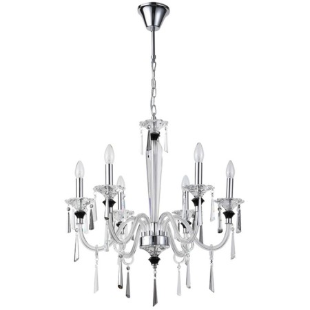 Crystal Crystal chandelier LUSSI 6XE14 40W, size 64x64x81-117 cm, color chromium