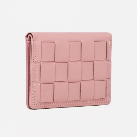 Women's wallet on the button, pink color