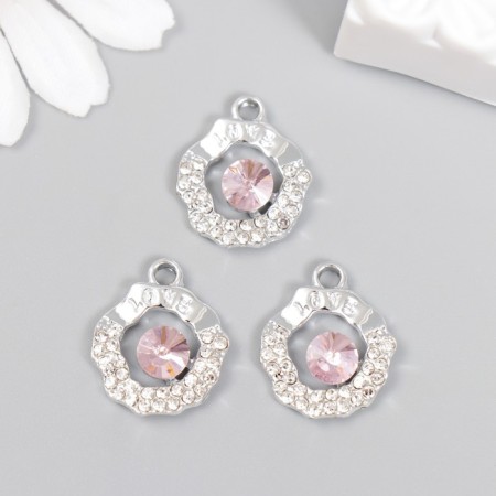 Decor for creativity metal, rhinestones "Pink Dreams" 2x1.5 cm-2