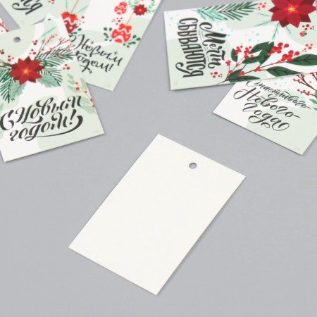 Cardboard "New Year" set 10 pcs (5 types) 4x6 cm-4