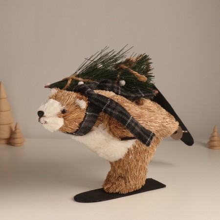 Decor "Misha is skiing with a Christmas tree" 19x28x15 cm-3
