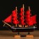 Souvenir small "Vostok" ship, black sides with a white strip, red sails, mix 22 × 5 × 21 cm