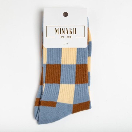 Minaku socks blue/beige color, size 36-41 (23-27 cm)-2