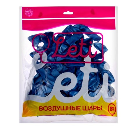 Latex ball 5 ", chrome, set 100 pcs., Blue color-1