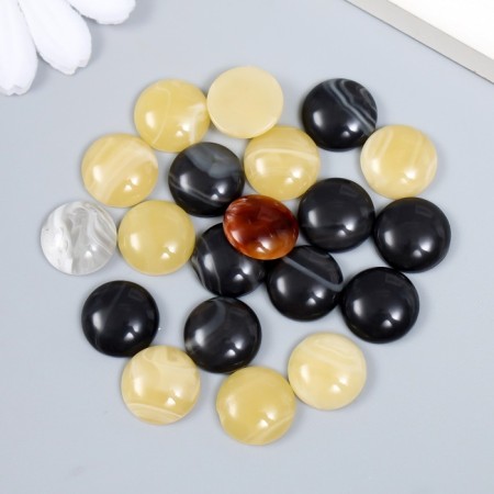 Decor for creativity plastic "Marble circles" set 20 pcs mix 1.4x1.4x0.5 cm