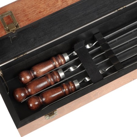 Set with skewers Gift "Classic No. 1" in a case made of wood-6