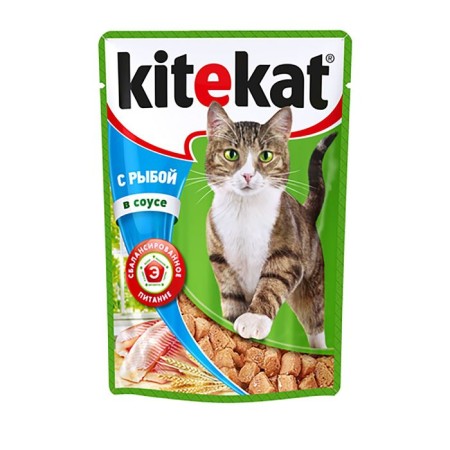 Wet Kitekat food for cats, fish in sauce, spider, 85 g